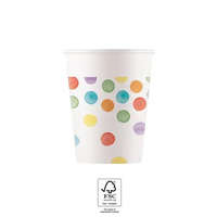 Színes Color Party Dots, Színes papír pohár 8 db-os 200 ml FSC