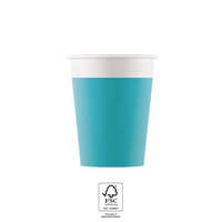 Színes Unicolour Tirquoise, Kék papír pohár 8 db-os 200 ml FSC