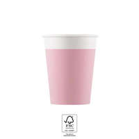 Színes Unicolour Pink, Rózsaszín papír pohár 8 db-os 200 ml FSC