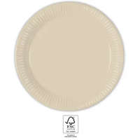 Színes Unicolour Beige, Bézs papírtányér 8 db-os 23 cm FSC