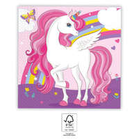 Unikornis Unicorn Rainbow Colors, Unikornis szalvéta 20 db-os 33x33 cm FSC