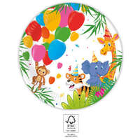 Dzsungel Jungle Balloons, Dzsungel papírtányér 8 db-os 20 cm FSC