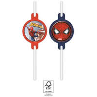 Pókember Spiderman Crime Fighter, Pókember papír szívószál, 4 db-os szett FSC