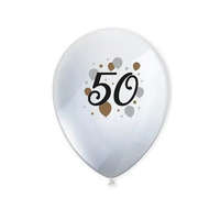 Születésnap Milestone, Happy Birthday 50 léggömb, lufi 6 db-os