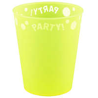 Party Yellow Fluorescent, Sárga pohár, műanyag 250 ml