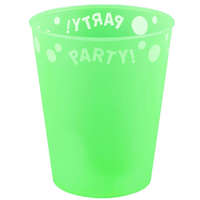 Party Green Fluorescent, Zöld pohár, műanyag 250 ml