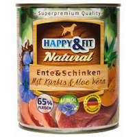 Happy&amp;Fit Happy&Fit Natural Dog Konzerv Kacsa&Sonka Sütőtökkel&Aloe Verával 800g