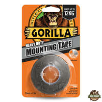 Gorilla Heavy Duty Mounting Black Tape Fekete Kétoldalas Ragasztószalag Kültérre is 2,54cm x 1,52m