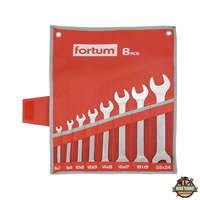 FORTUM garancia villáskulcs klt. 8db 6-24mm, 61CrV5, mattkróm; 6×7, 8×9, 10×11, 12×13, 14×15, 16×17, 18×19, 22×24mm, vászon tok FORTUM