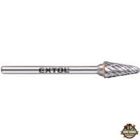 EXTOL INDUSTRIAL mini keményfém turbómaró (rotormaró), kúpos, kerek orrú, átmérő 6×13mm/szár 3mm, keresztfogazás