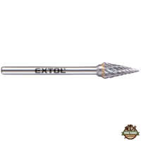 EXTOL INDUSTRIAL mini keményfém turbómaró (rotormaró), kúpos, hegyes orrú, átmérő 6×13mm/szár 3mm, keresztfogazás
