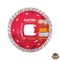 EXTOL PREMIUM gyémántvágó TURBO Plus; 230mm, száraz és vizes vágáshoz, vágási mélység: 4,0 cm