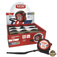 EXTOL PREMIUM 5 év mérőszalag, gumírozott, 1 stoppos, 3m×19mm