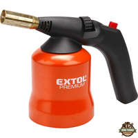EXTOL PREMIUM 5 év gázlámpa forrasztáshoz, PB gázhoz, piezó gyújtásssal, max. 1200°C, 1,7kW, EN521, fém gázpalack tartó