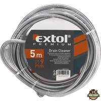 EXTOL PREMIUM lefolyócső tisztító, 3m, 9mm átmérő, kézi tekerővel, tisztító körömmel, (1,9mm drótból sodorva)