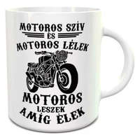 Motoros szív motoros lélek bögre - Fehér belső