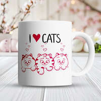 Macskás meglepetés - I Love Cats bögre