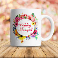 Ajándék nőnapra - Bögre nőnapra virágokkal