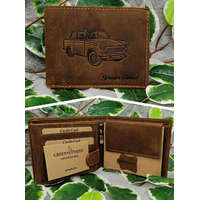 Ajándék autósoknak - Trabant mintás bőr pénztárca