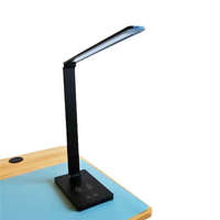  LED asztali lámpa telefontöltővel /2 színhőmérséklet, fém/