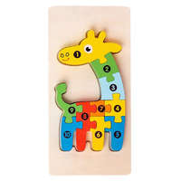  3D-s Montessori fa puzzle játék - zsiráf