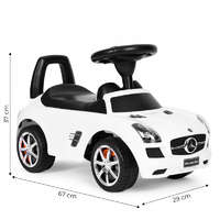  Mercedes SLS tologató autó, gyerekjármű, tolható autó, játékautó, gyerek Mercedes, tologatható jármű, gyermekautó. - Fehér