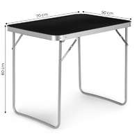  Összecsukható piknikasztal 70x50cm, kerti asztal, könnyen szállítható, praktikus asztal - Fekete