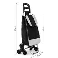  Bevásárlókocsi, 25 literes táska, 6 kerekes, fém vázzal, ModernHome - Fekete