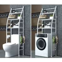  3 szintes fém fürdőszobai polcrendszer mosógép fölé - 166 cm (vitorla) - Fehér