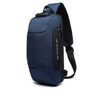  OZUKO biztonsági záras hátizsák (18×10×35 cm) - Kék