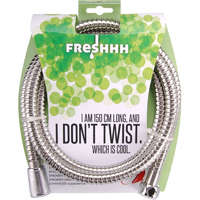 Freshhh zuhanytömlő, rozsdamentes acél; 1,8m, kétszeresen zárt, csavarodás mentes