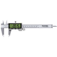 EXTOL EXTOL PREMIUM digitális tolómérő; 0,01×150mm, mélységmérővel, rozsdamentes acél, pontosság ±0,02 mm, IP54
