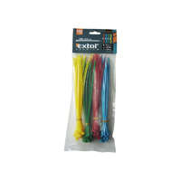 EXTOL EXTOL PREMIUM kábelkötegelő 3,6×200mm 100db, 4 színű (piros, kék, sárga, zöld), nylon;