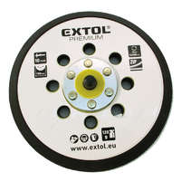EXTOL EXTOL PREMIUM tartalék gumi talp 8865038 rotációs csiszológéphez, 6'/150mm, 8 db lyuk, tépőzáras, max. 12.000/perc, vastagság: 1