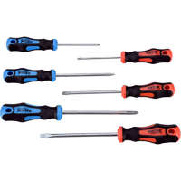 EXTOL EXTOL PREMIUM csavarhúzó klt., 6db; lapos:3×75, 5,5×100 és 6,5×125mm, PH0×60, PH1×100 és PH2×125, CV., mágneses, papír tartóban