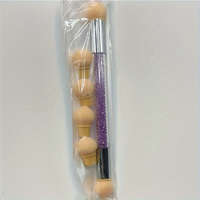 Gradient Sponges körömdíszítő ecsetkészlet 4 cserélhető fejjel – akrilgél, csillámos és púderszedő pöttyező eszközök professzionális körömművészeknek