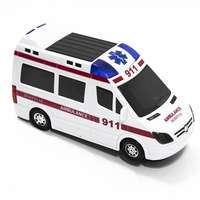 BB LED-es szirénázó játék mentőautó - tolat, kanyarodik, fékez