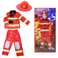 BB Farsangi tűzoltó jelmez gyerekeknek – L méret – 120-130 cm magasságra
