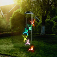 Garden of Eden Felakasztható szolár lámpa - kolibri - RGB LED-del - 78 x 12,5 cm