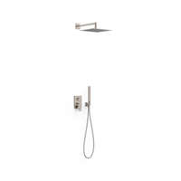 TresGriferia Project-Tres falsík alatti zuhanyrendszer ACÉL (egykaros csap váltóval + fejzuhany + kézizuhany) 21128004AC