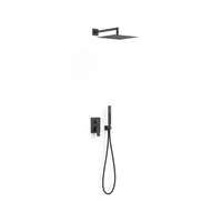 TresGriferia Project-Tres falsík alatti zuhanyrendszer MATT FEKETE (egykaros csap váltóval + fejzuhany + kézizuhany) 21128004NM