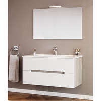 SaviniDue SaviniDue IRIS 100 fürdőszobaszekrény szett (alsó szekrény + porcelán mosdó + tükör + lámpa)