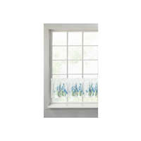  Ala írisz mintás vitrázs függöny Fehér/kék 30x150 cm