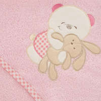  Baby32 kapucnis gyerek törölköző macival Rózsaszín 75x75 cm