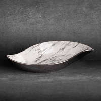  Sana csónak alakú tál márványos mintával Fehér 31x17x5 cm