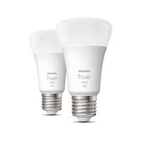 Philips Philips Hue White A60 E27 LED fényforrás 9,5W=75W, 2700K, 1055 lm, 220-240V, 2 db