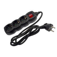 Entac Entac ESEG3-1.5-SW-B, 3-as elosztó 1,5m-es kábellel, kapcsolóval