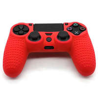 Utángyártott Anti-Slip Csúszásgátló markolatú szilikon tok PlayStation 4 / PS4 kontrollerekhez - piros - Utángyártott