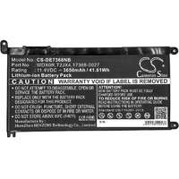 Utángyártott Dell INS 15-7580-D2825S, INS15-5567-D1525A készülékekhez Laptop akkumulátor (11.4V, 3650mAh, Li-Ion) - Utángyártott