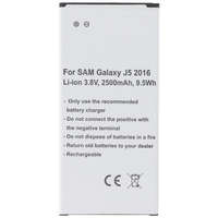 Utángyártott Samsung Galaxy J5 Metal 2016 Duos készülékhez mobiltelefon akkumulátor (Li-Ion, 2500mAh / 9.63Wh, 3.85V) - Utángyártott
